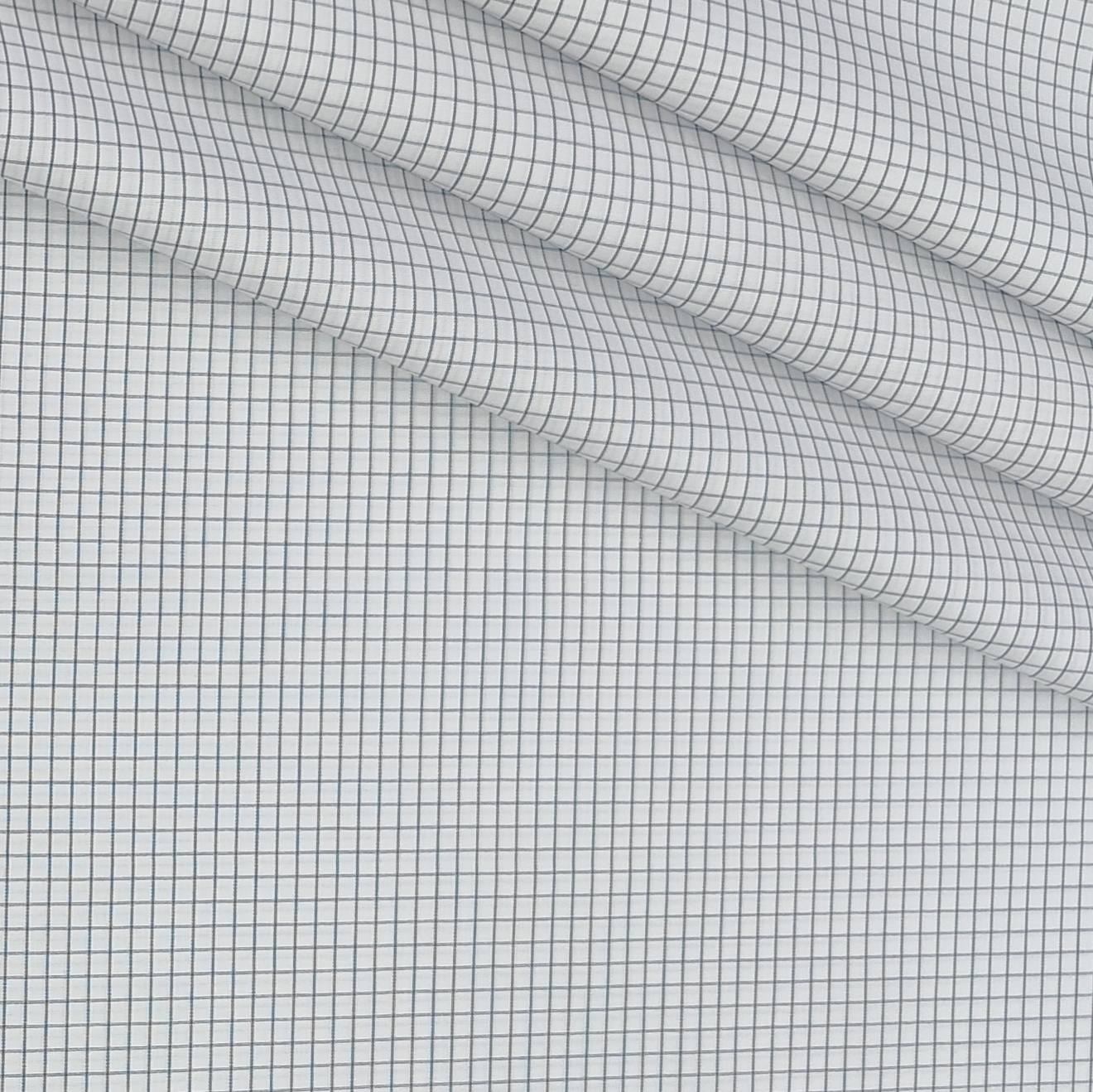 Shirt Fabric Arvind 100% Pure Cotton Small Check Colour Grey N White